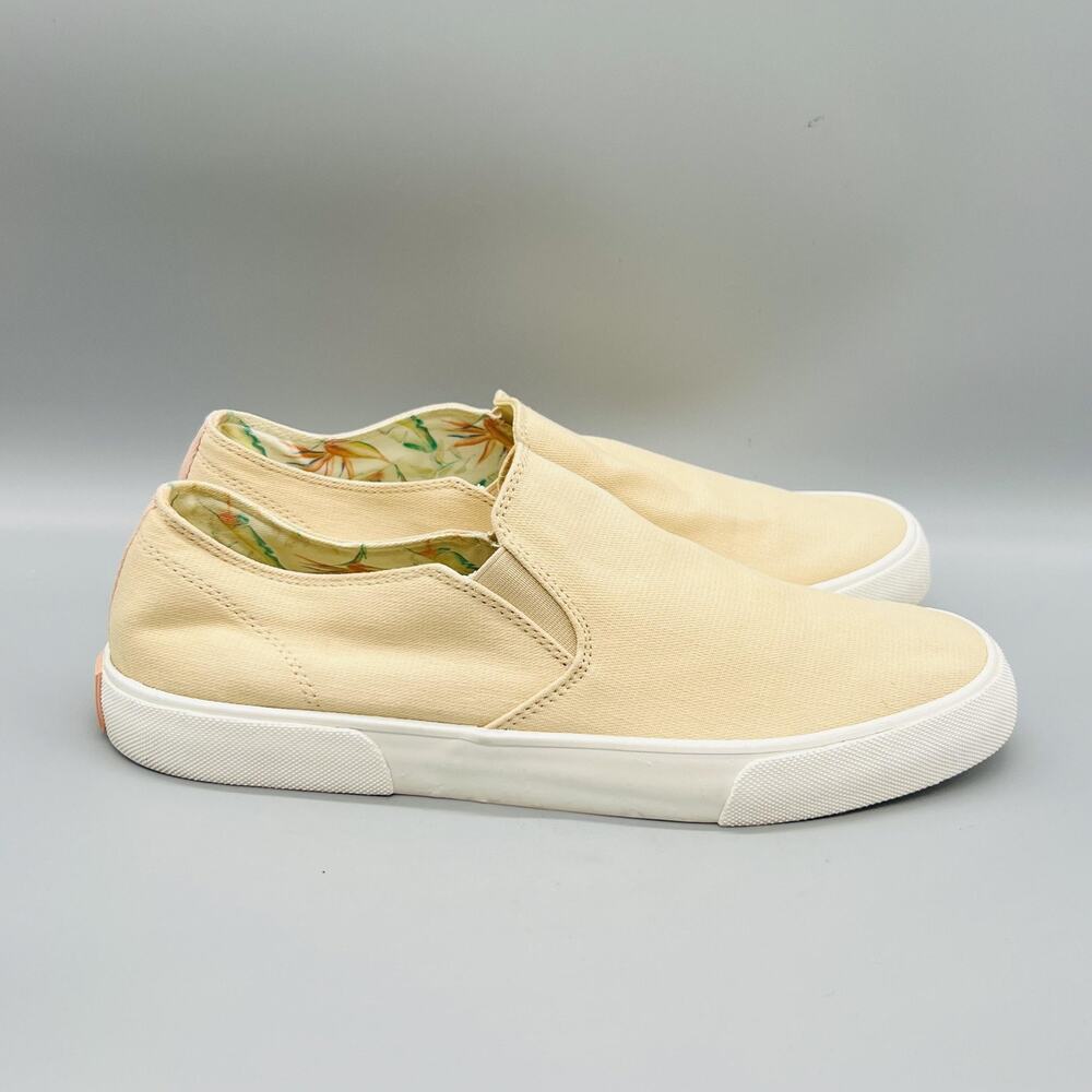 Vionic Shoes Womens 10 Beige Canvas Groove Slip On Walking Sneakers Comfort